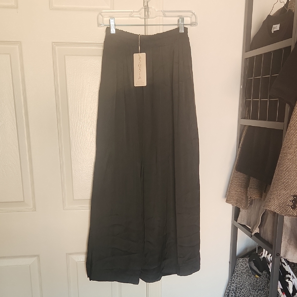 ✨️NWT Sofia Made In Italy Black Silky Maxi Skirt